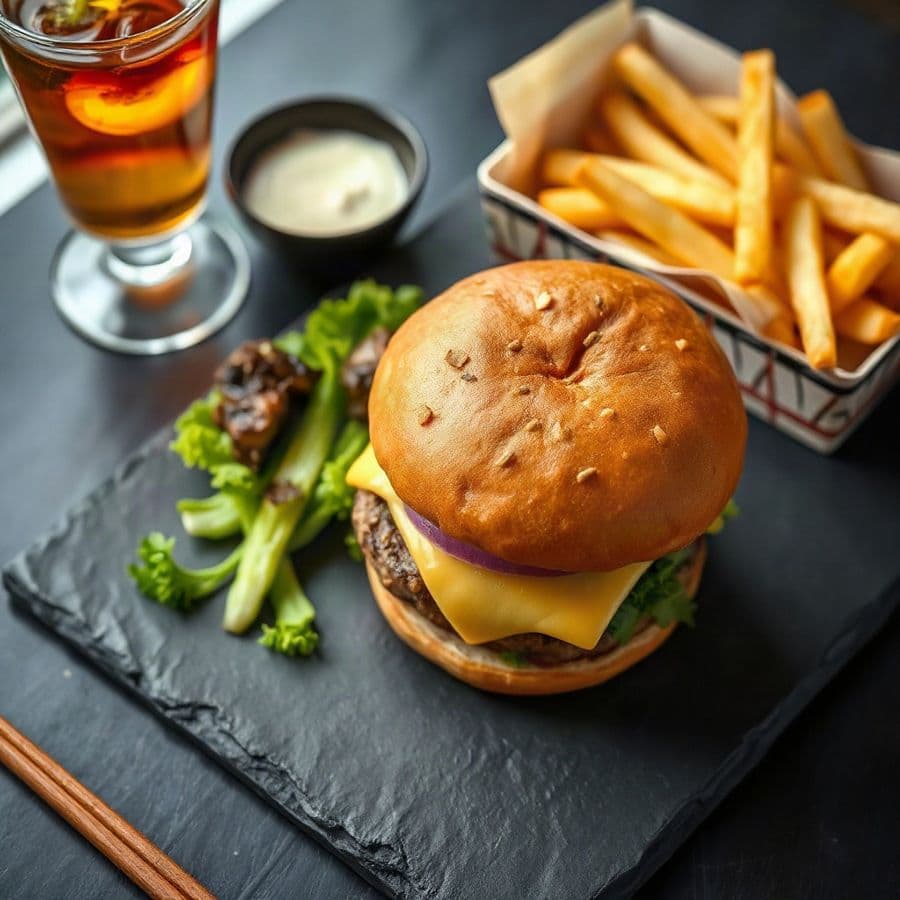 Cheese Burger with Fries